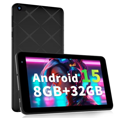 VASOUN 7-inch Android 15 Tablet, GB(3+5GB Expand) RAM, 2GB Storage, xpand to 1TB, GHZ WIFI, ive Core, IPS Screen, ual Camera, Bluetooth, Lightweight Tablets PC, ype-C, lack