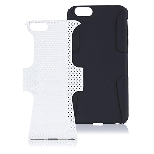 iCues Fodral kompatibelt med Apple iPhone 6/6S + PLUS (5,5 tum) 2 delar Air White | [Skärmskydd] tungt hårt skydd skaksäkert skydd skal tuff militär skyddande pojkar livsäkra män