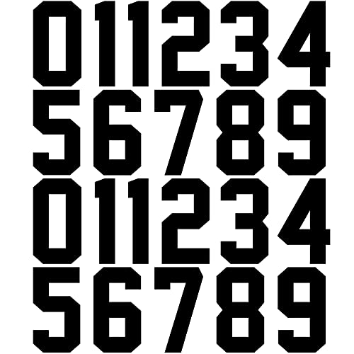 Zonon 22 Pieces Iron on Numbers T Shirt Heat Transfer 0 to 9 Jersey Numbers for Team Uniform Sports(Black,5 Inch)