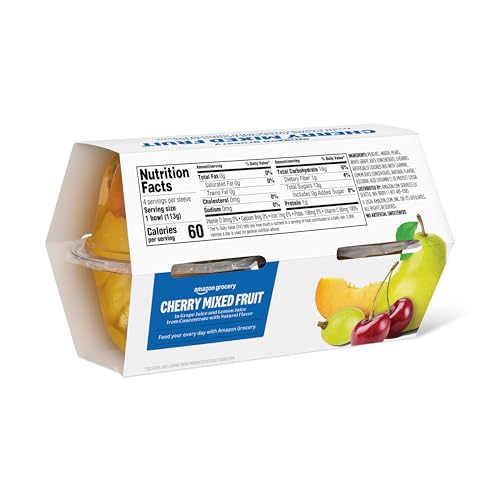 Image of Amazon Fresh, Cherry Mixed Fruit in Juice, 4 Oz Bowls (Pack of 4) (Previously Happy Belly, Packaging May Vary)