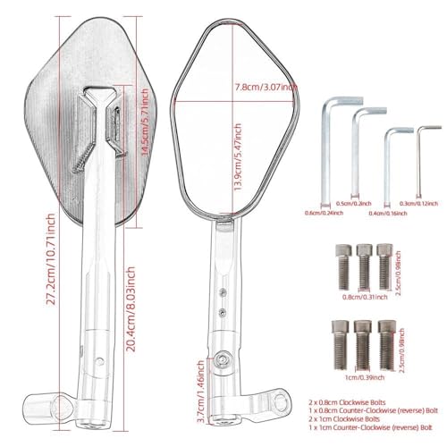 Espejos moto manillar estilo retro para rutas urbanas y viajes en Yamaha MT07 MT09 Silver 2