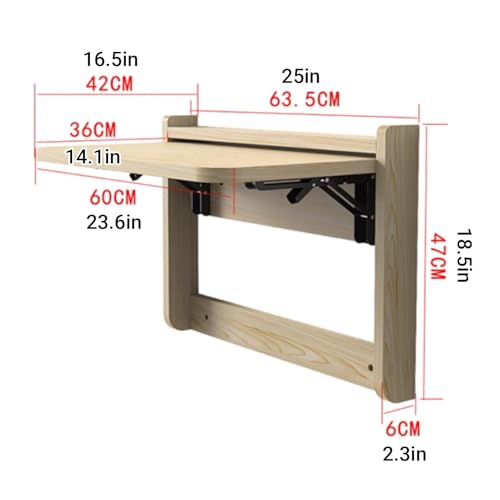 Table pliante murale design noir mat avec plateau flottant rabattable - 3
