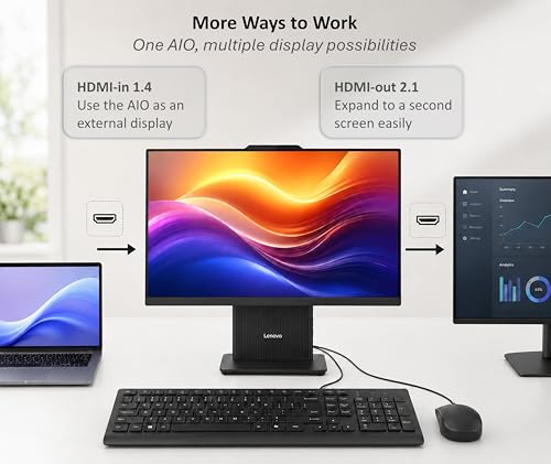 Image of Lenovo IdeaCentre 27 inch FHD All-in-One Desktop Computer, Intel Core i7-13620H(10-Core, 24MB Smart Cache), 32GB DDR5, 1TB PCIe SSD, Wi-Fi 6, HDMI, USB-C, Wired KB&Mouse, Business AIO, Windows 11 Pro