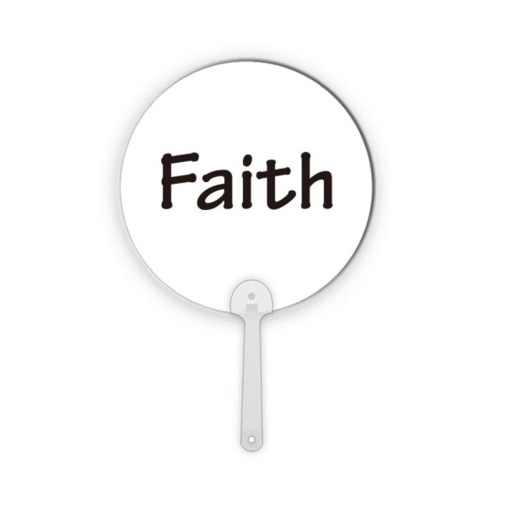 Éventail rond en plastique avec citation inspirante Faith Word pour canicule