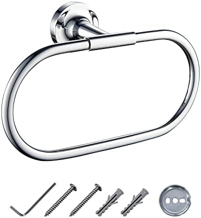 JASSFERRY Oval Towel Ring Bath Wall Mount Hand Towel Holder Hanger Rack Chrome Bathroom Accessories
