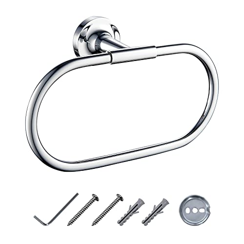 Jassferry Oval Towel Ring Bath Wall Mount Hand Towel Holder Hanger Rack Chrome Bathroom Accessories #TOP1