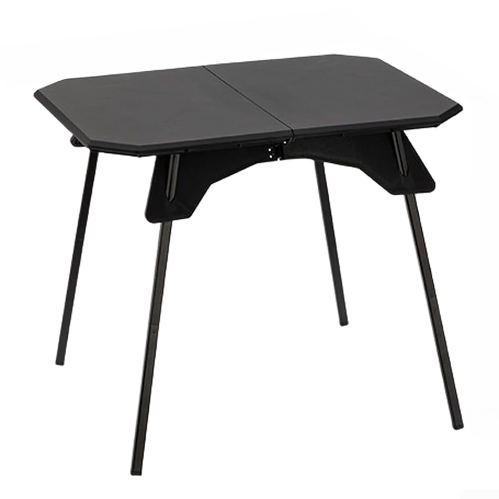 Table pliante portable avec hauteur réglable pour camping, pique-nique, barbecue, randonnée, plage et voyage, utilisation en plastique ABS et pieds en alliage d'aluminium (noir)