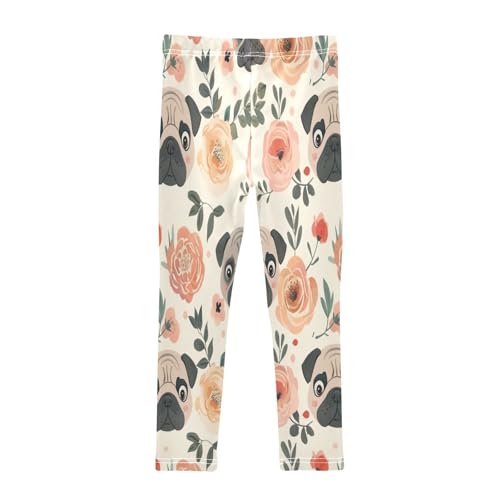 Bolaz Toddler Girls Leggings Printed Yoga Pants Leggings Rose Pekingese for Kids2