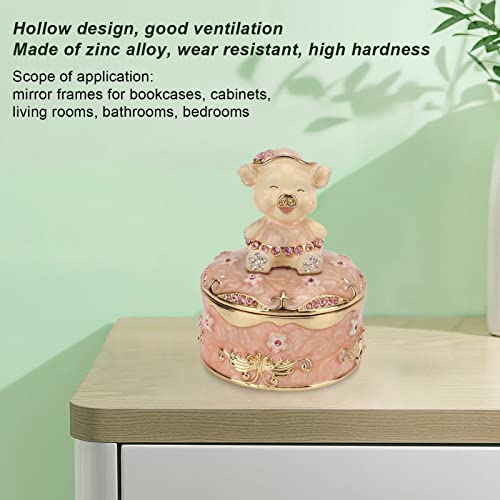 Estatuetas de animais de decoração de porco com joias, joias de porco fofo, dobradiças de porco, dob