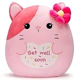 Colliyarko Get Well Soon Cat Large Plush Pillow Stuffed Animal Toy Patient Feel Better,12.5' Big Size Cute Plushie,Gift for Kids Women Girls