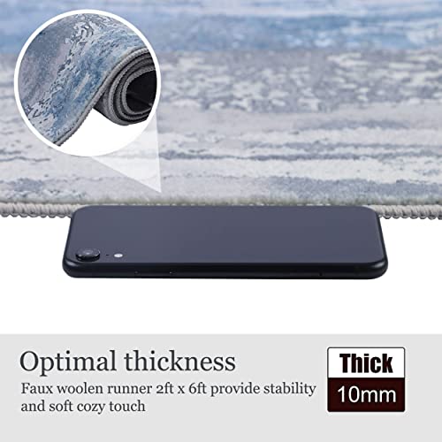 Famibay 2X6 Ft Hallway Runner Rug With Rubber Backing Upgraded Non Slip Modern Abstract Washable Rug Runner Soft Fluffy Low Pile Carpet Floor Runners For Hallway Entryway Bathroom Bedroom Kitchen #TOP3