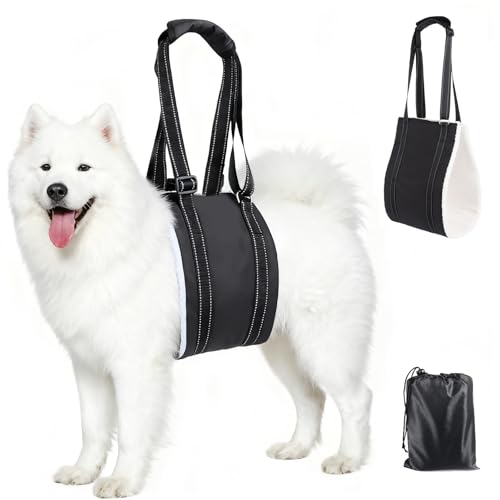 QingWing Harnais pour Chien Handicapé, Assistance Harnais Soutien pour Pattes Arrière, Réglable Hundegeschirr, Porte Chien Convient aux Chiens Handicapés,...