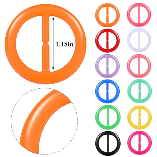 12PCS Silk Scarf Ring Clip T-shirt Tie Clips for Women Fashion Resin Ring Scarves Clasp Waist Buckle for Shirts Clothing Clothing Ring Wrap Holder with 1 Exquisite Box 12 Colors (Rainbow Style)2