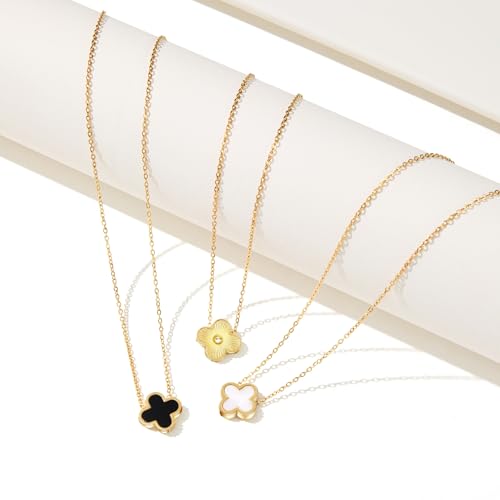Lucky Clover Jewelry Set for Women, 18K Gold Plated Flower Design Leaf Necklace and Bracelet Set, Lucky Gifts for Birthday, Vlentine's Day, Anniversary, Chiristmas, New Year4