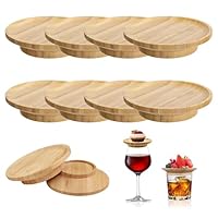 10 Stück Weinglas Topper Holz, 10cm Rund Cheeseboard Weinglas, Weinglastopper holz, Käseplatte Weinglas, Wine Glass Charcuterie Topper für Desserts, Gekochte Lebensmittel, Snacks, Früchte