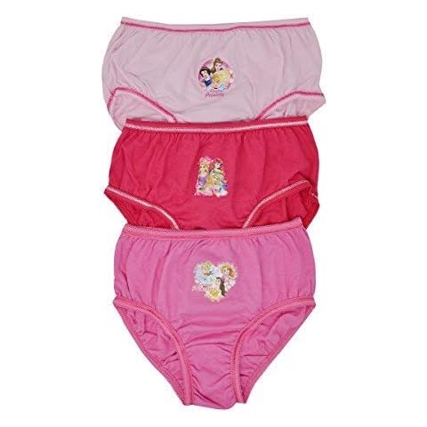Girls Princess Kids Characters 100% Cotton Briefs Underwear Slips Knickers 3 Pack (5-6 Yrs, Princess Design 2) Cover