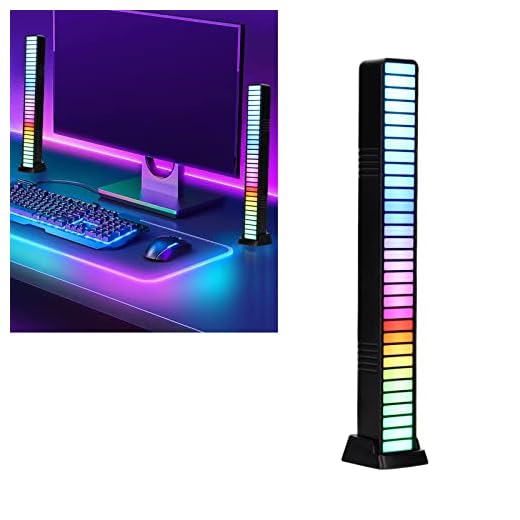 ASHATA Rhythm Light Bar,RGB Sound Control Light 32 Bit Voice Activated Pickup Rhythm Lights,RGB Voice-Activated Pickup Rhythm Light,32 Bit Music Level,for Car Gaming Computer Desktop DC 5V