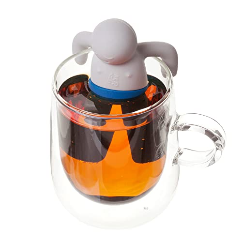 Cute Silicone Tea Infuser Guy For Loose Leaf Tea, Reusable Tea Diffuser For A Mug Or Cup, Tea Steeper Gift Idea For Men Or Tea Lovers For More Enjoyable Tea Times, Blue #TOP4