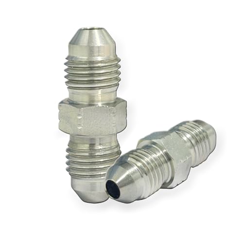 Image of 1 /4 inch JIC Male x 1 /4 inch JIC Male Hydraulic fitting, Carbon Steel SAE 37 Flare Pipe Adapter Tube Fitting Straight Connector