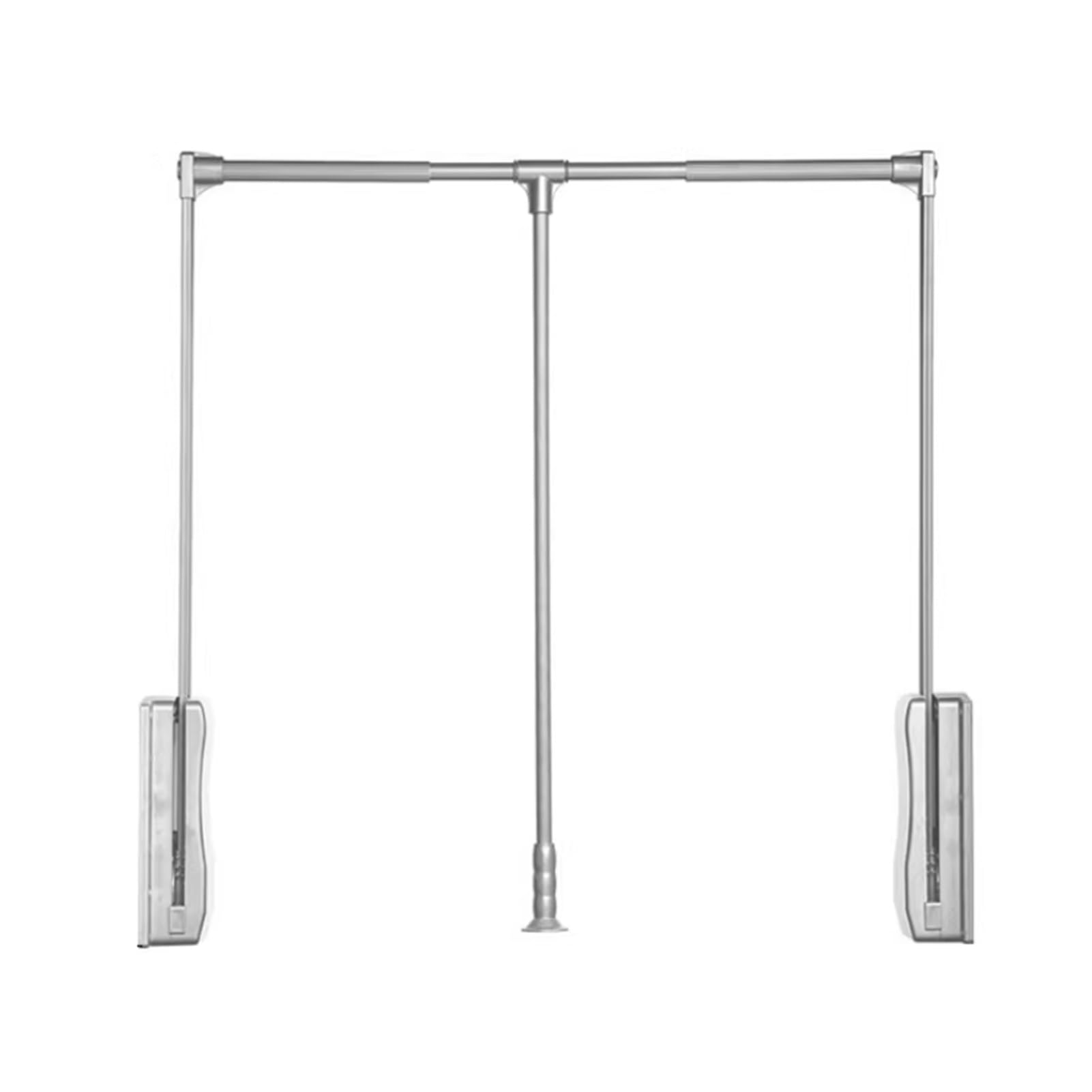 GTHTUHFD Retractable Pull Down Closet Rod With Two-Way Buffering, Side Or Back Mounted Wardrobe Lift Rail For High Cabinets, 55 Lbs Load Capacity Silver-700-930mm
