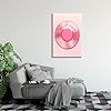 Vintage Light Pink Vinyl Record Wall Art Poster Retro Maximalist Eclectic Canvas Picture Art Decor Y2k Girly Print Trendy Family Home Room Decor Aesthetic 30X45 CM Wrapped Framed #4
