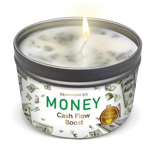 MAGNIFICENT 101 Money Aromatherapy Candle for Getting a Cash Flow Boost - Sage Cinnamon Scented Natural Soybean Wax Tin Candle for Purification and Chakra Healing