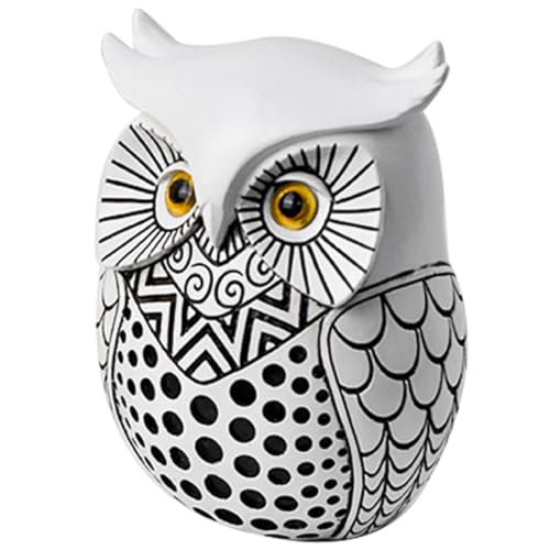 Modèles de hibou de dessin animé blanc, cadeau déco idéal pour table