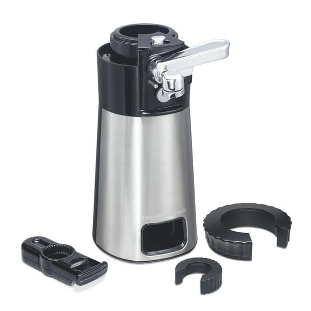 Open Station Electric Automatic Can Opender, Includes Multi-Tool and 2 Jar Openers, Black and Stainless Steel, 76382
