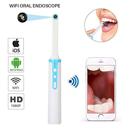 Apexel Wireless WiFi Oral Dental Endoscope, 8 Adjustable Led Lights Intraoral Camera HD