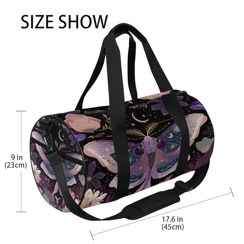 MNSRUU Sports Duffel Bags, Mauve Moths Athletic Gym Bag Overnight Workout Travel Tote Luggage for Men Women Yoga4