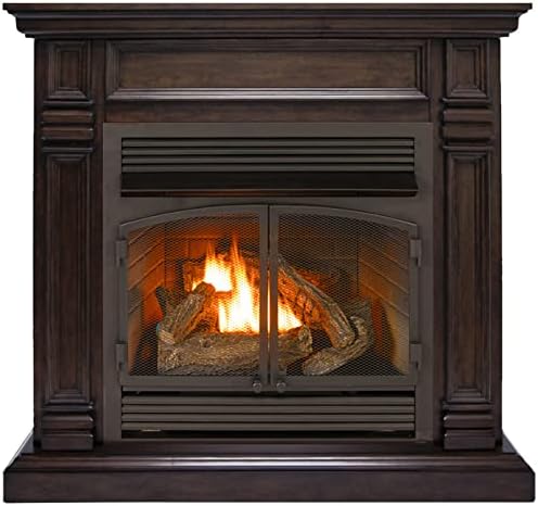 Duluth Forge FDF400T-ZC Dual Fuel Ventless Fireplace - 32,000 BTU, Remote Control, Chocolate Finish