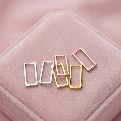 Boucles d'oreilles carrées rectangle argent hypoallergénique
