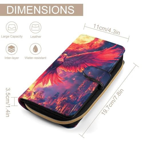 Phoenixs Burning Doomsday Sun Long Wallet for Women Men Purses Coin Pouch Credit Card Holder Organizer2