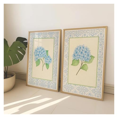 Impression de fleurs abstraites : sublimez un mur vide avec l'hortensia bleu