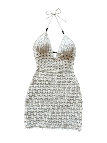 GORGLITTER Women's Crochet Beach Cover Up Dress...
