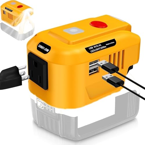 Image of 150W Phone Charger Adapter for Dewalt 18V 20V 60V, URUN DC 18V to AC 120V Power Inverter Generator, Top Off Inverter Power Supply for Dew-alt Perfect for Outdoor Generator(No Battery)