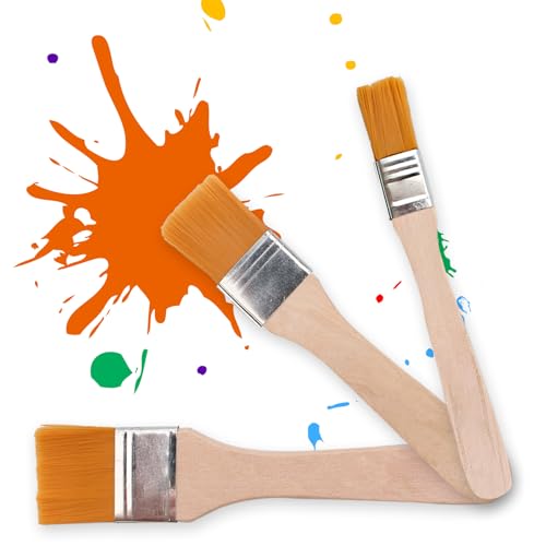 9 Stück Pinsel Klein,Kleine Pinsel,Pinsel Lack,Malerpinsel Klein,Lasurpinsel,Flachpinsel,Pinselset Malerpinsel,Lackierpinsel,für Gemälde,DIY,Entstauben,Lacke (15/25/30mm)