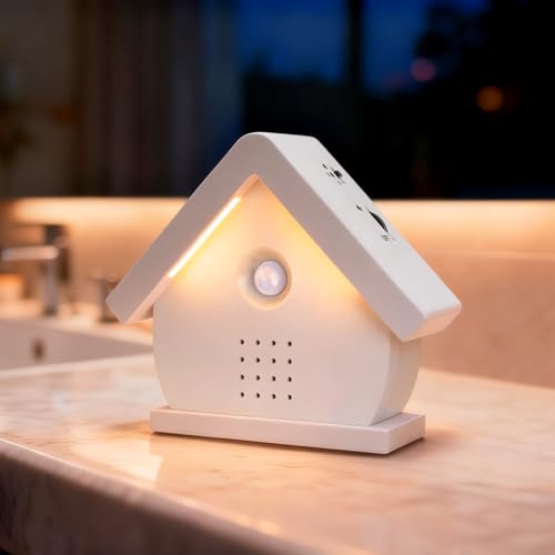 Bird Singing Box Original, Nature Sound Box with Motion Sensor, LED Lights, Timer, 12 Soothing Songs, Portable Birds Chirping Box White Noise Sound Therapy for Bathroom, Home, Adult Relaxing (0-90dB)
