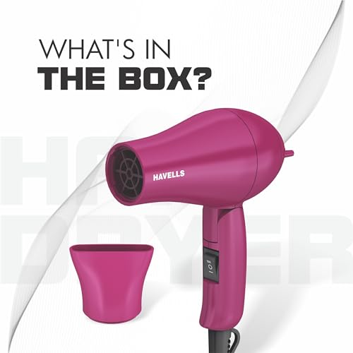 Havells 1000 Watt Foldable Hair Dryer; 2 Heat Settings (Hot/Warm), Heat Balance Technology | Purple | Your Perfect Blow Dry Companion For Effortless Hair Styling | Hd1810 2 41RYv HLj3L