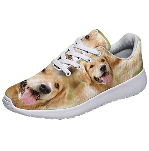 Sonzj-II Golden Retriever Shoes Animal Print Walking Tennis Running Shoes Lightweight Breathable Dog Mom Sneakers Funny Dog Puppy Gift
