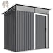 Outsunny Metall Gerätehaus 1,9m² 195x122x182cm mit Fundament Dunkelgrau