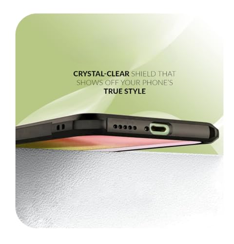 Image of Back Cover Case + Screen Protector for Poco M7 5G | Transparent & Black Mobile Phone Back Case Cover for Poco M 7 | Camera Protection | Poco M7 5G TPU & PC Black Back Cover Case