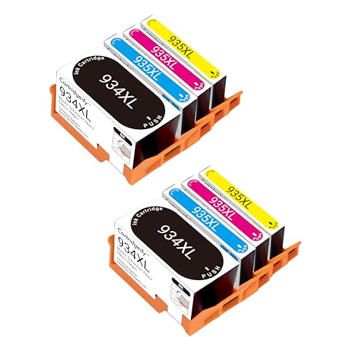 Cartridgeify 8 cartuchos de tinta compatibles con HP 934 935XL (2 negros, 2 cian magenta y amarillo) para Officejet Pro6230 6830 Officejet 6812 6815 Pro 6835 OfficeJet 6820