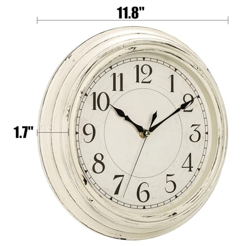 Peohud-Silent-Wall-Clock-12-Inch-Vintage-Non-Ticking-Quartz-Battery-Operated-Round-Clock-Rustic-Wall-Clock-for-Living-Room-Kitchen-Home-Office-Classroom-School Peohud Silent Wall Clock 12 Inch Vintage Non Ticking Quartz Battery Operated Round Clock Rustic Wall Clock for Living Room Kitchen Home Office Classroom School