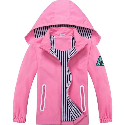 Image of Boys Rain Jacket with Detachable Hood Lightweight Raincoats for Kids