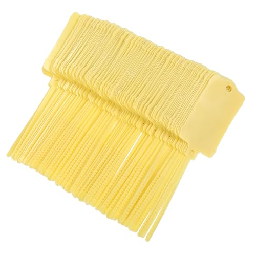 Étiquettes bagages imperméables Mikikit jaunes lot de 200 en PP haute densité