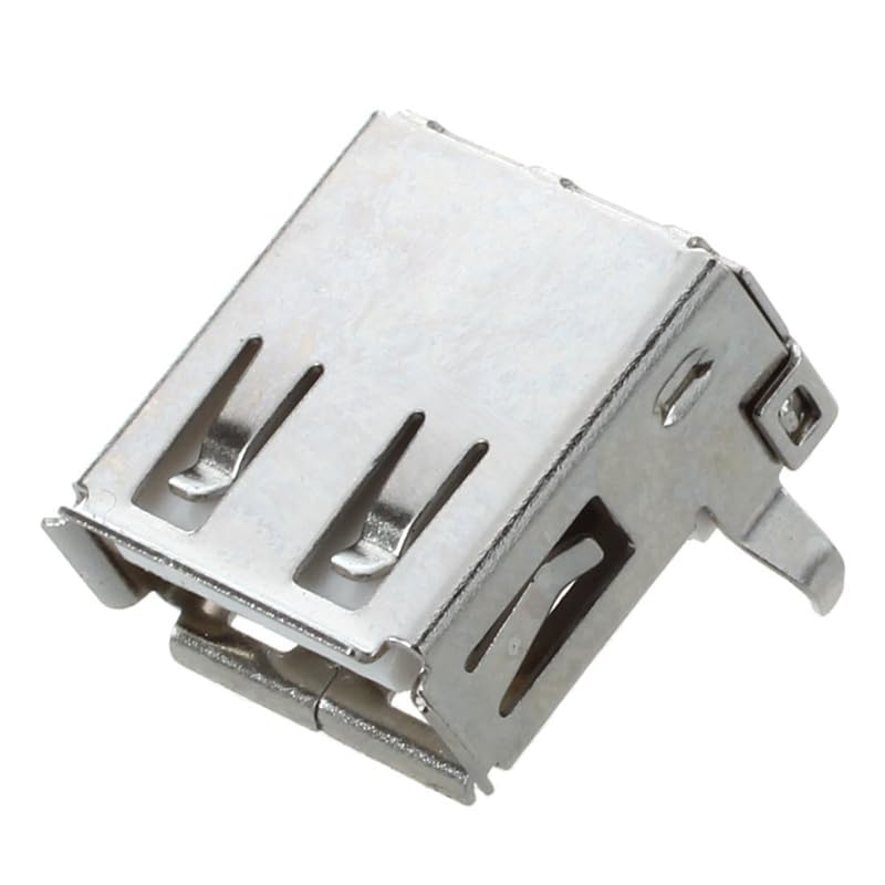 elpart 60 Pcs USB Female Type A 4-Pin DIP Right Angle Plug Jack Socket Connector #elPart2325833 (Color: White Silver Tone)