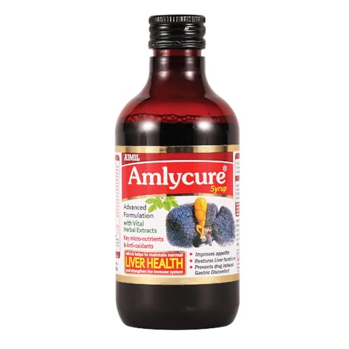 Image of AIMIL Amlycure Syrup - 200ml | Ayurvedic Syrup for Liver Health, Improves Digestion & Better Appetite | Natural Liver Herbal Tonic | Ideal for Children