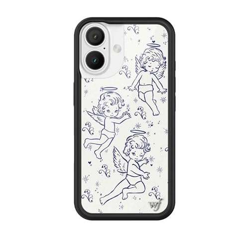 Image of Wildflower Cases - Compatible with iPhone 16 | Protective Bumper, 6.5ft Drop Test Certified, Women Owned Small Business | Angel Baby Blue Trendy Art Sketch Popular Cute | Cherubs