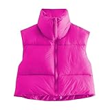 Zando Chaleco térmico para mujer, abrigos de invierno para mujer, chaleco térmico para mujer, chaleco térmico para mujer, chaleco del Reino Unido para mujer, rosa (b), S
